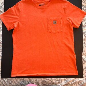 Ladies Carhartt Orange Short Sleeve Crew‎ Tee Pre-owned Size L/12-14 Loos…